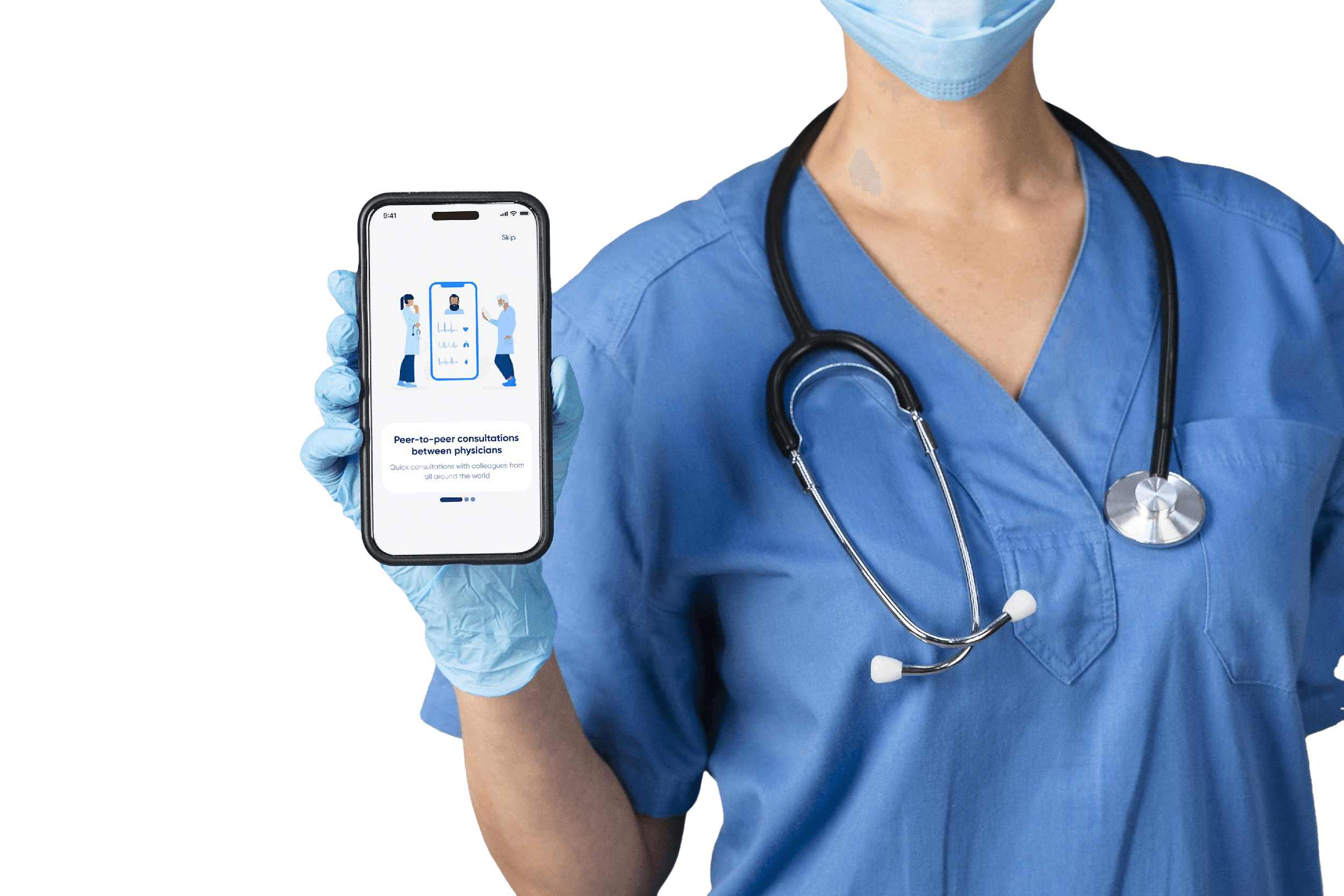 Doctor using HealUA app